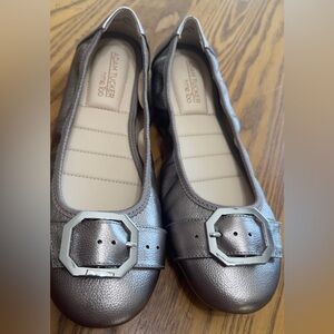 Adam Tucker Metallic Gray Women's Flats (shoes16)